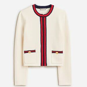 J.Crew Emilie sweater lady jacket with contrast trim 2X